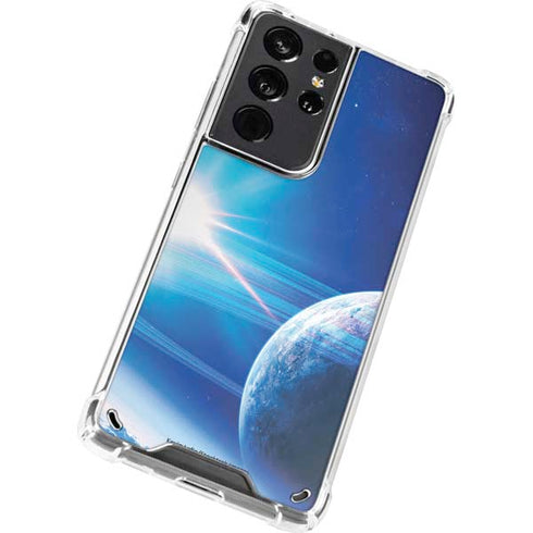 View of a Planet as it Looms in Close Orbit and with Rings Galaxy S21 Ultra 5G Clear Case